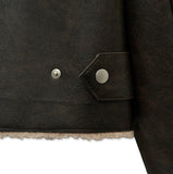 Washed Leather Cut-Off Mustang Jacket