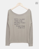 Dokken Lettering See-through Off-shoulder Long Sleeve T-shirt
