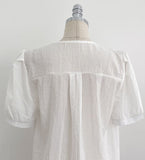 Maelle V-neck Unbalance Collar Three Quarter Blouse