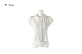 Eva Summer Cap Sleeve Lace Collar Blouse
