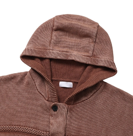 【U LAN】Demon Washing Knit Hood Jacket Demon washing knitwear hooded jacket - U LAN