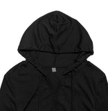Niche Shirring Crop Hood Long Sleeve T-shirt