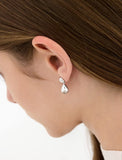 Champagne Moon Dew Drop Silver Falling Earrings