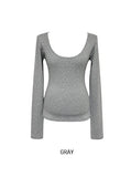 Titi Flower Deep U-Neck Long Sleeve