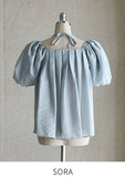 Melen Square Neck Puff Blouse