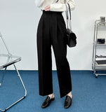 High Waist One Tuck Wide Slacks