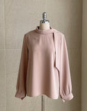 Rain Shirring Tie Blouse