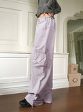 Sinjeu String Pocket Nylon Two-Way Long Wide Pants