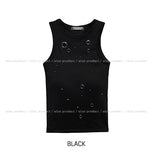 Star Stud Eyelet Crop Top (with cup)
