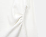 Royu Unbalanced Color Matching Shirring One-Off Shoulder Long Sleeve T-Shirt