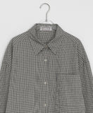 [BAONHAUS] Furugi Over Fit Pocket Vintage Check Shirt