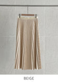 Roca Suede Pleated Banding Skirt