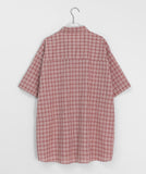 [unisex] Zindi Check Over Short Sleeve Shirt
