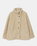 Harking High Neck Button Fleece Fur Loose Fit Jumper