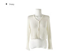 Band Punching Rib V-Neck Cardigan