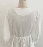 Lua V-neck Peplum Three Quarter Blouse
