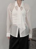 Lucy Tie See-Through Blouse