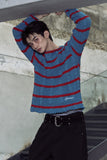 [LANARCH] Frayed Cable Stripe Sweater