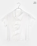 Keshel Shirring Collar Short Sleeve Shirt