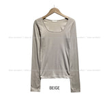 [U-BASIC] Sina Slimming Basic Square Long Sleeve