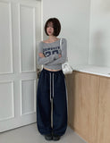 Tuki Dot Lace Line Track Wide Pants