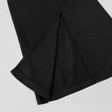 Span Summer Banding Back Slit Cotton Long Skirt