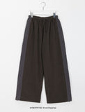 [BAONHAUS] Mutent color combination string banding brushed pants