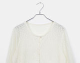Cheche flower see-through button cardigan
