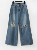 Tesher wide damage denim