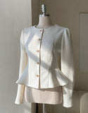 Loila Tweed Shirring Jacket Blouse