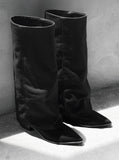 1157 Linen Stiletto Warmer Long Boots (5cm)