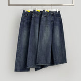 Full Span Banding Basic Wide Simple Denim Pants