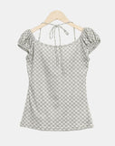Swen Check Halter Blouse