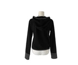 Chive Button Stripe Hood Brushed T-Shirt