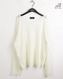 Lopeun boat neck net loose fit long sleeve knit