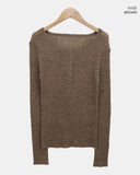 Golen Ribbed Button Slim Fit T-shirt