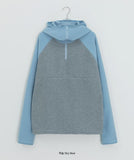 Chiffonne Brushed Hood Half Zip-Up Fleece Sweatshirt