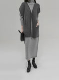 [Premium] Wool Back Turtleneck One Piece