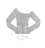 Wrap Set Corset One-Off Shoulder Top