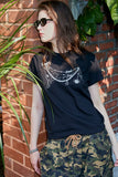 Angel Brooch Crop Short Sleeve Tee