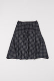 Adelie check flare midi skirt