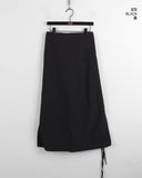 Loading Side Ribbon String Side Slit Back Banding Nylon Long Skirt