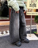 [MADE] N-T Stud Pocket Balloon Fit Washed Denim Long Pants