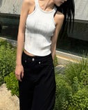 Metallic Ribbed Sleeveless