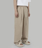 Banded Linen Wide Pants
