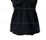 Soft shirring halter top blouse