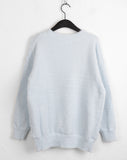 Butter roll lettering overfit crop long sleeve knit