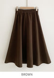 Lena Wool Brushed Banding Flare Skirt