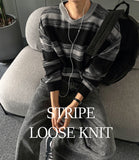 Stripe mix loose knit