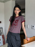 39 Sporty Pinstripe Ringer Short Sleeve